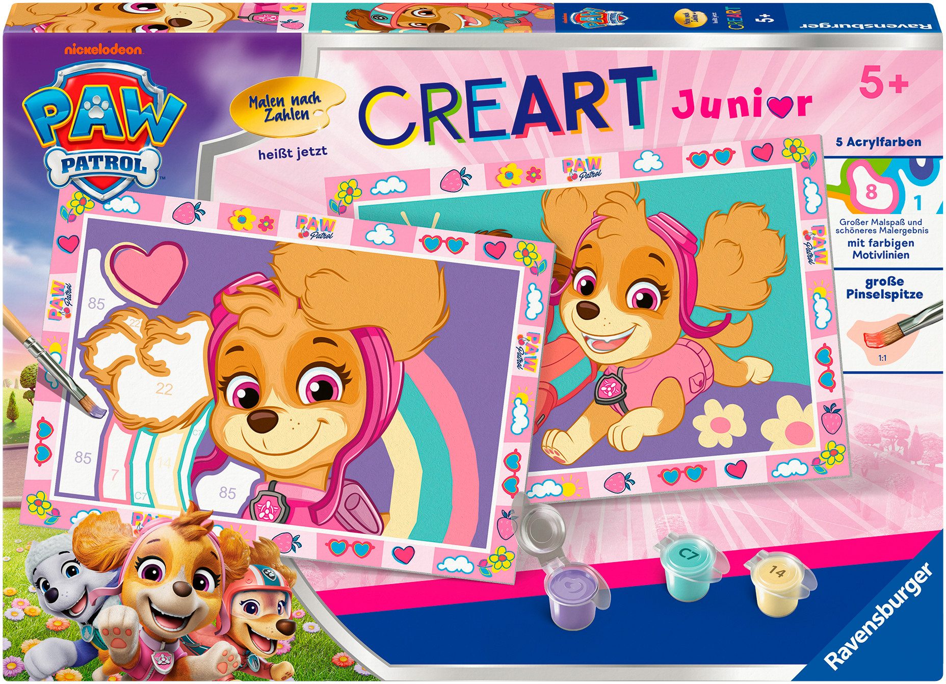 Ravensburger Malen nach Zahlen CreArt, Paw Patrol mit Skye, Made in Europe