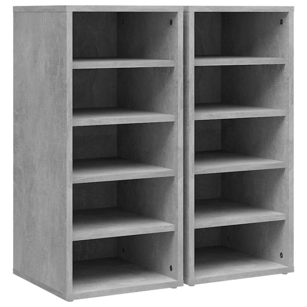 vidaXL Hängeregal in Betongrau. Abmessungen (LxBxH) 31,5x35x70 cm, 2er-Set