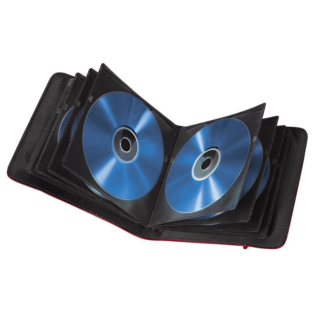 Hama DVD-Hülle CD DVD Blu-ray Tasche "Up to Fashion", Rot, Schutzhülle für 24 Discs