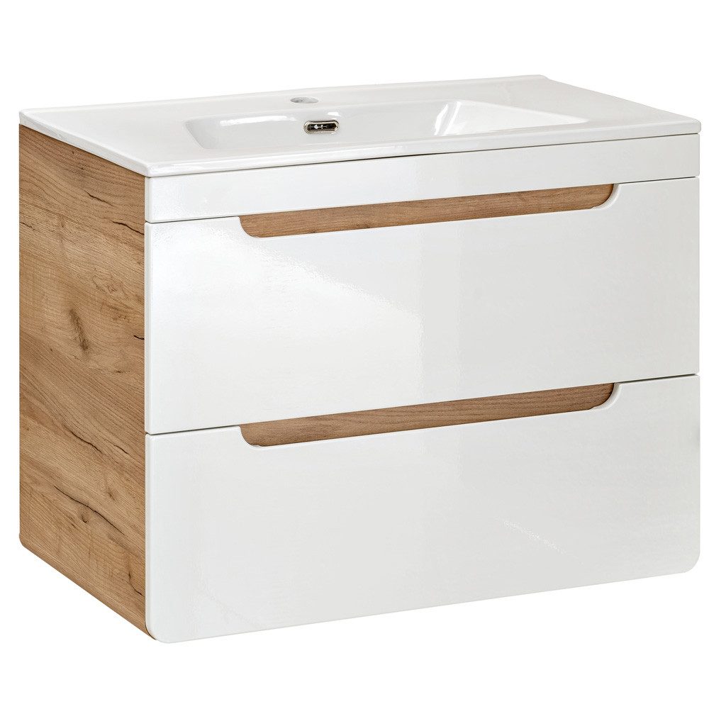 Lomadox Badmöbel-Set LUTON-56, (Spar-Set, 5-St), Eiche günstig online kaufen