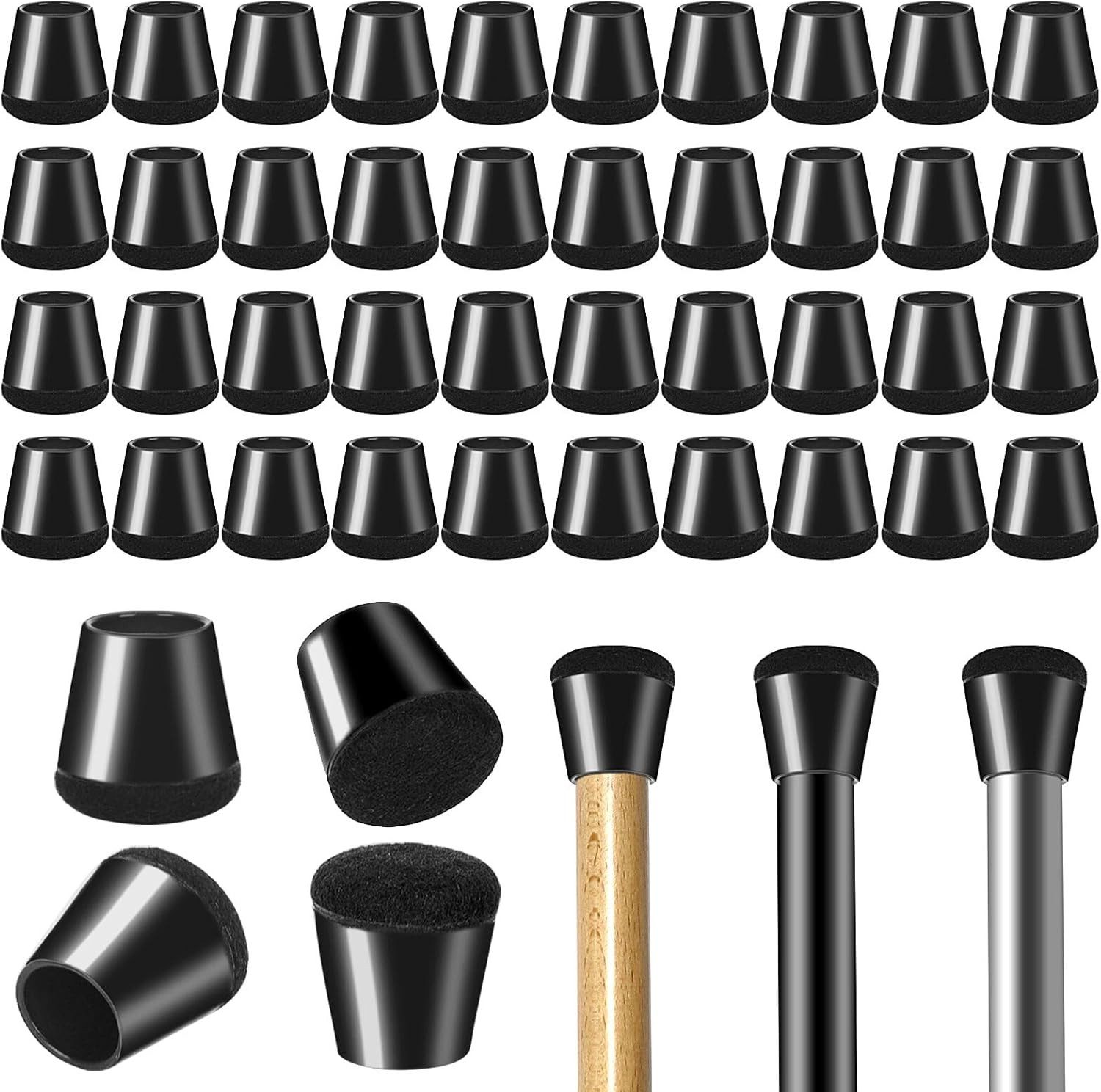 BlingBin Möbelfuß 40 Stück Schutzkappen für Stuhlbeine Silikon Stuhlbeinkappen, (40er Set, 40-St., 40pcs), Filzgleiter für Stühle von Geräusche und Kratzer Beseitigen