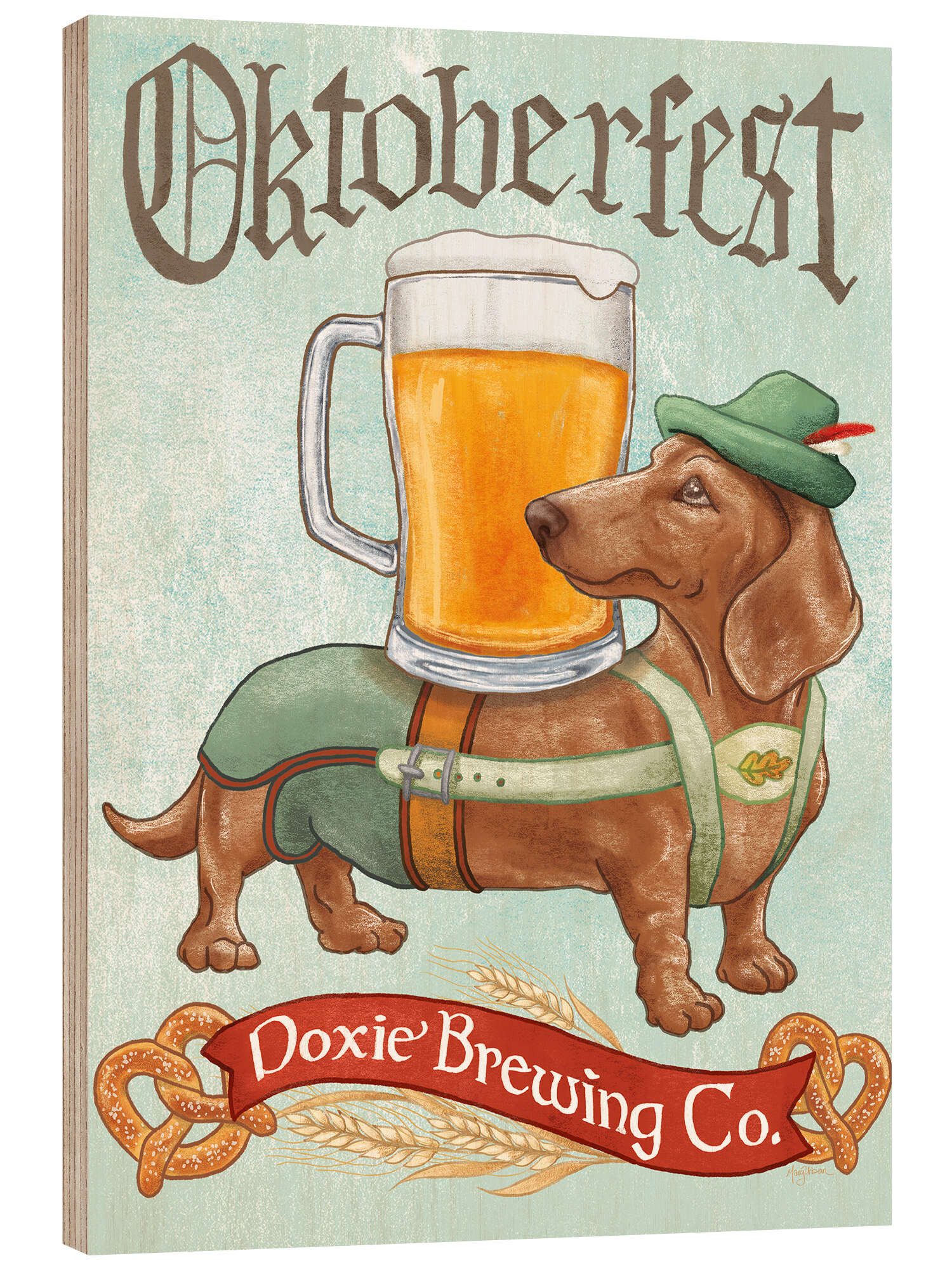 Posterlounge Wandbild Dackel III Oktoberfest, Mary Urban, erhältlich als Poster, Leinwandbild, Wandsticker oder Acrylglasbild