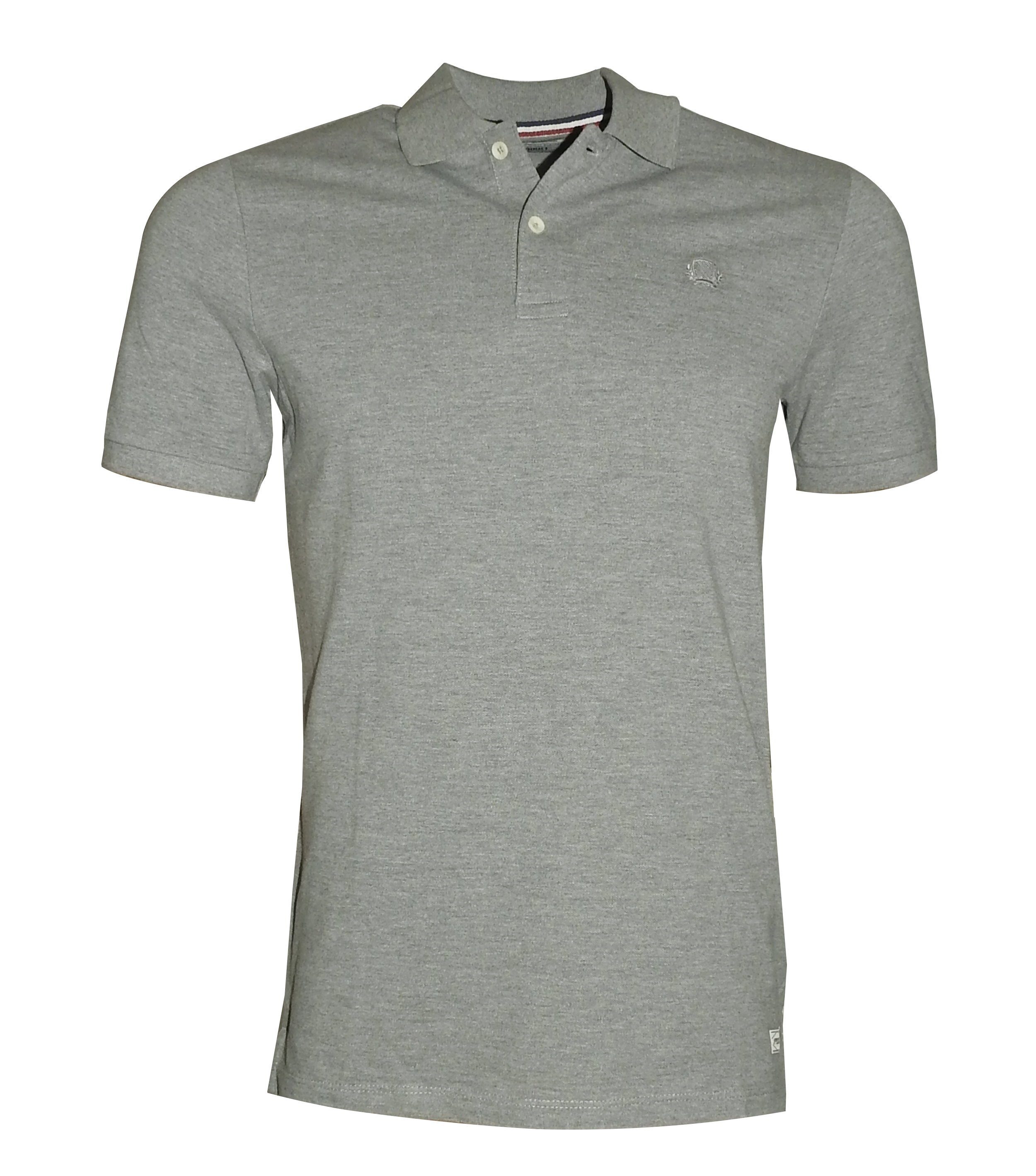 PRODUKT Poloshirt Herren Polo Shirt BIO Baumwolle Kurzarm T-Shirt Basic Polokragen TShirt Polohemd Grau