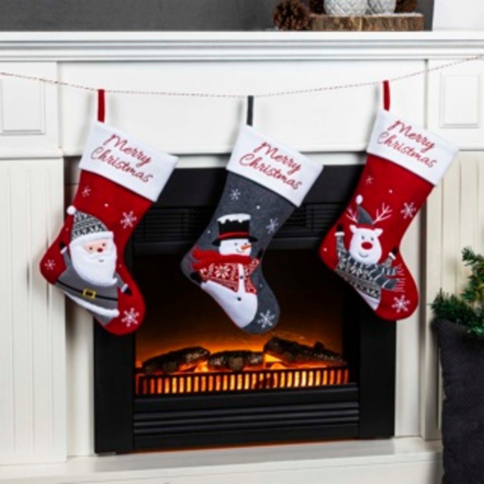 HI Nikolausstiefel Nikolaus- / Weihnachtsstrumpf 3fach sortiert (1 St)