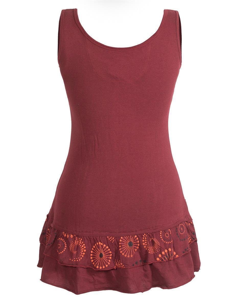 Vishes Tunikakleid Lagen-Look Jersey-Tunika Shirt zum Raffen Hippie, Boho, Goa Style