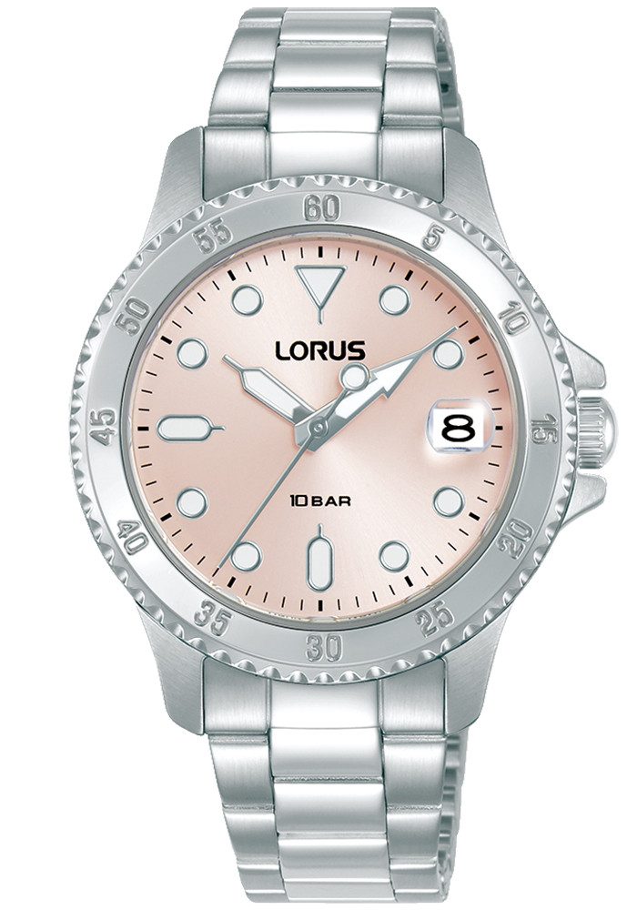 LORUS Quarzuhr Sports Quarz RG817DX9, Armbanduhr, Damenuhr, Edelstahlarmband, analog, Tag