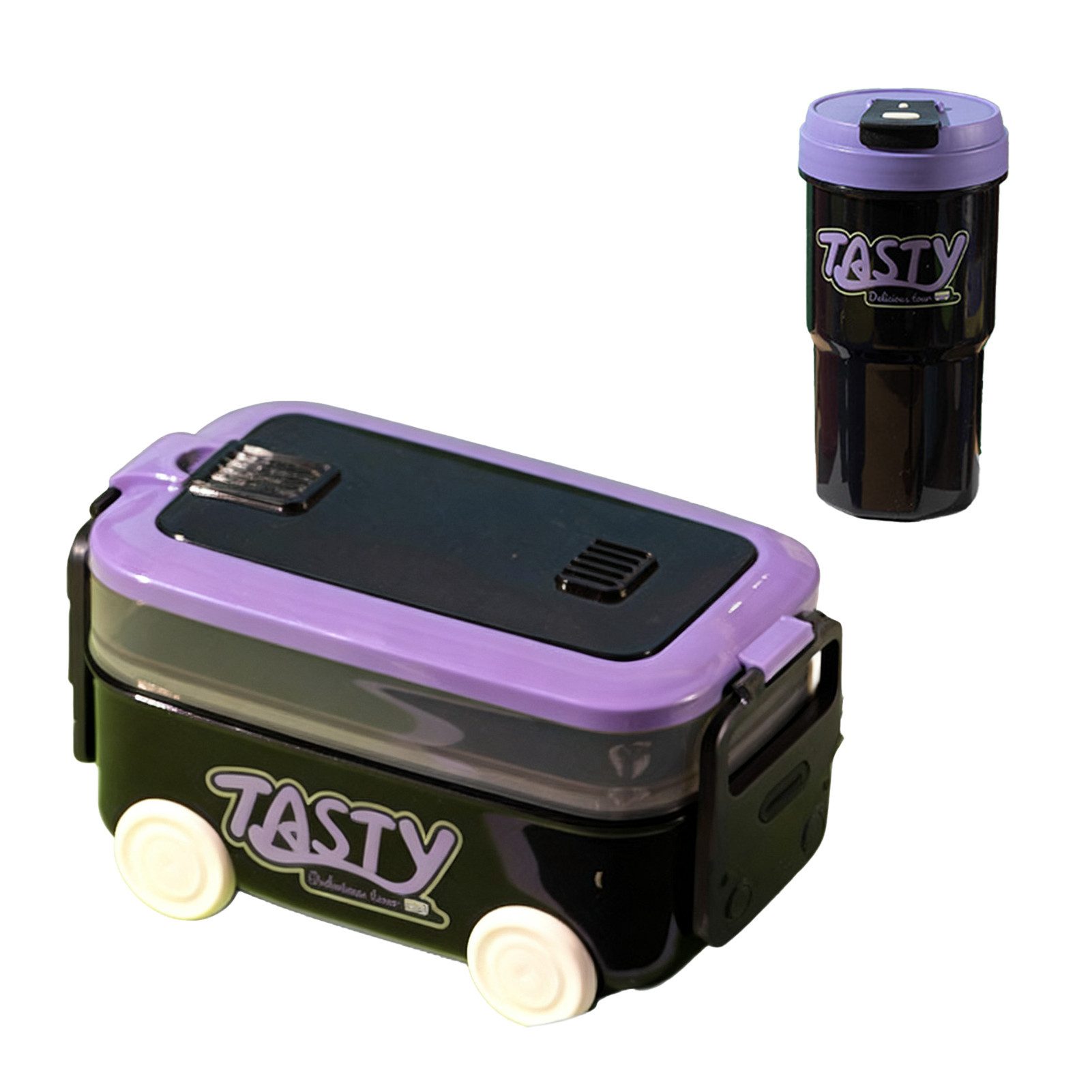 Jumpeak Lunchbox lunchbox kinde,lunchbox mikrowellengeeignet,Brotdose,brotdose kinder, (Set, Bus-Essensbox (mit Becher / ohne Becher), brotdose mit fächern,lässig brotdose,mit Becher/ohne Becher,4 Farbe