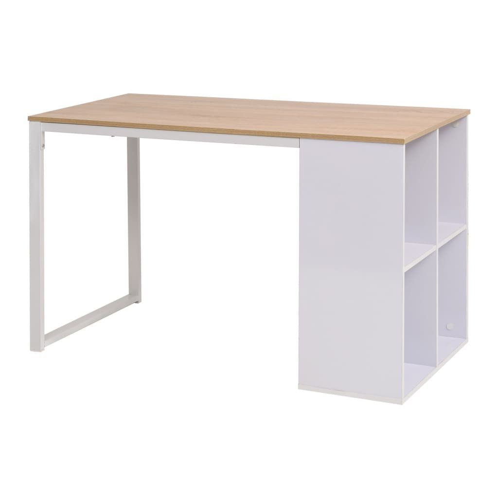 furnicato Schreibtisch 120×60×75 cm Eichenbraun und Weiß | Schreibtische