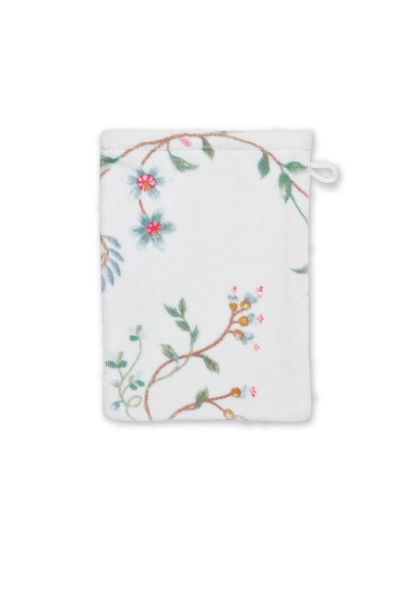 Waschhandschuh Les Fleurs_White_UV_UV_16x22 3 Waschlappen 16 x 22 cm