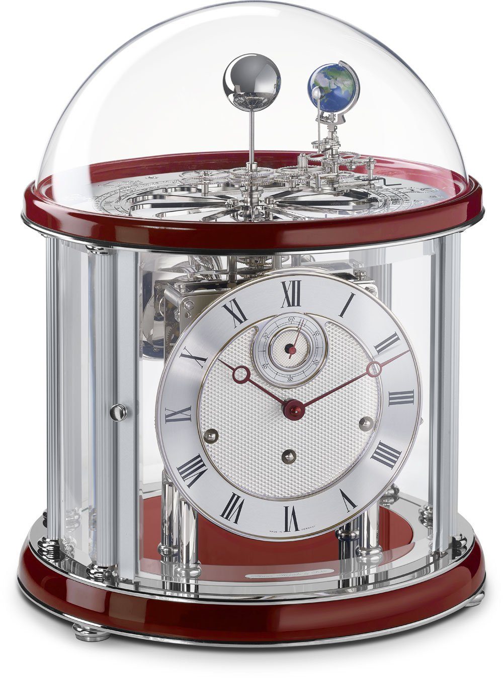 Hermle Tischuhr Chrom Rot - Hermle Modell: 22823-V20352