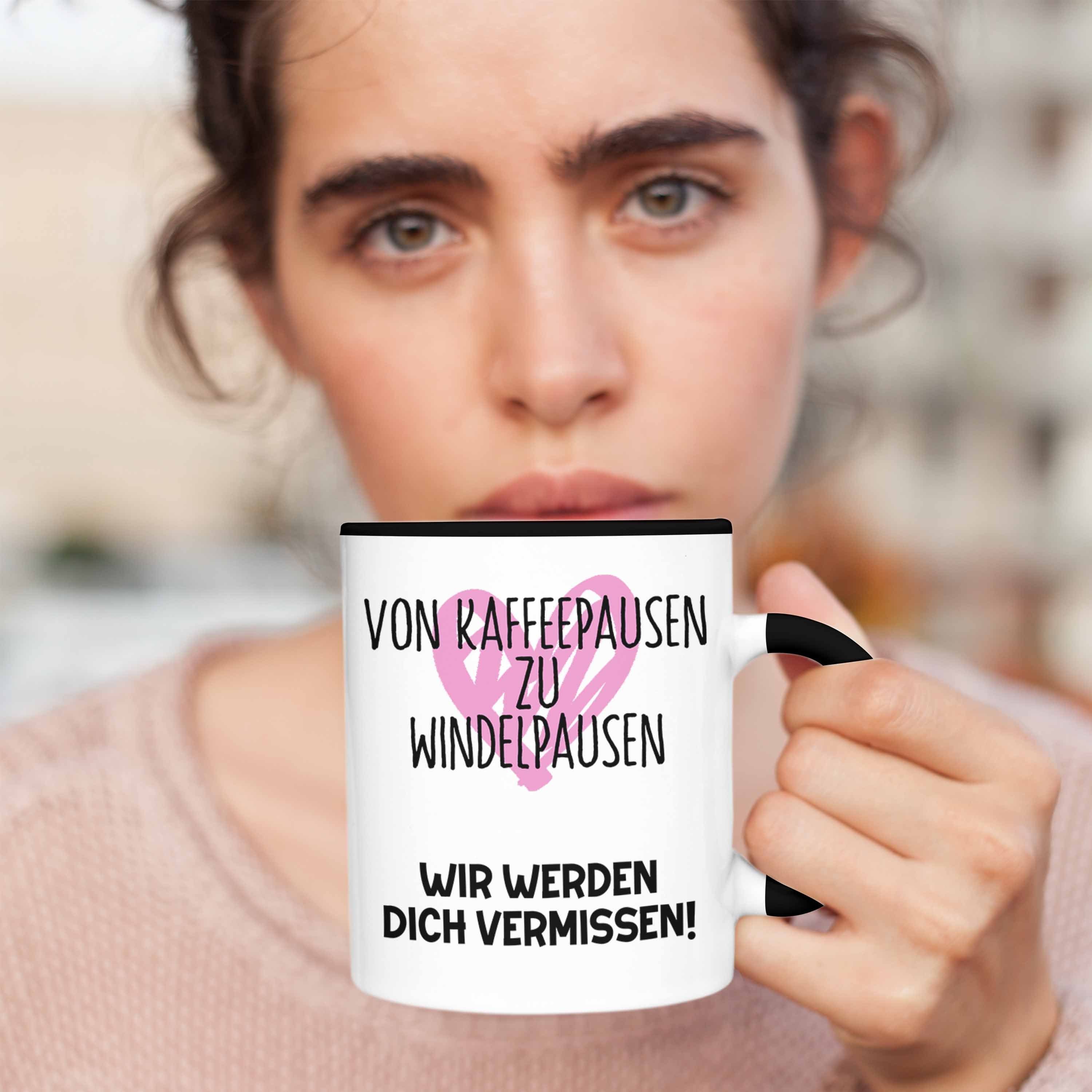 Tasse Trendation Schwarz Abschied Abschieds Werdende Mutterschutz Mama Geschenk Kollegin Tasse