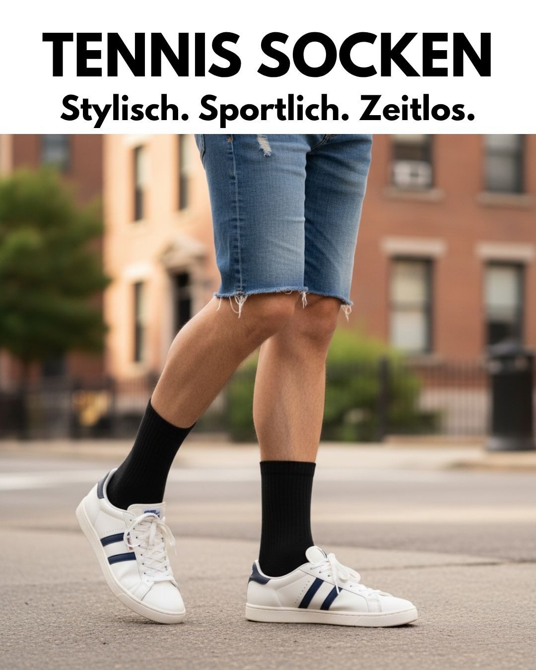 sockenkauf24 Tennissocken Herren Sportsocken Premium Retro Crew Socken mit Komfortbund (6-Paar) verstärkte Ferse & Fußspitze, gepolsterte Sohle, gekämmte Baumwolle