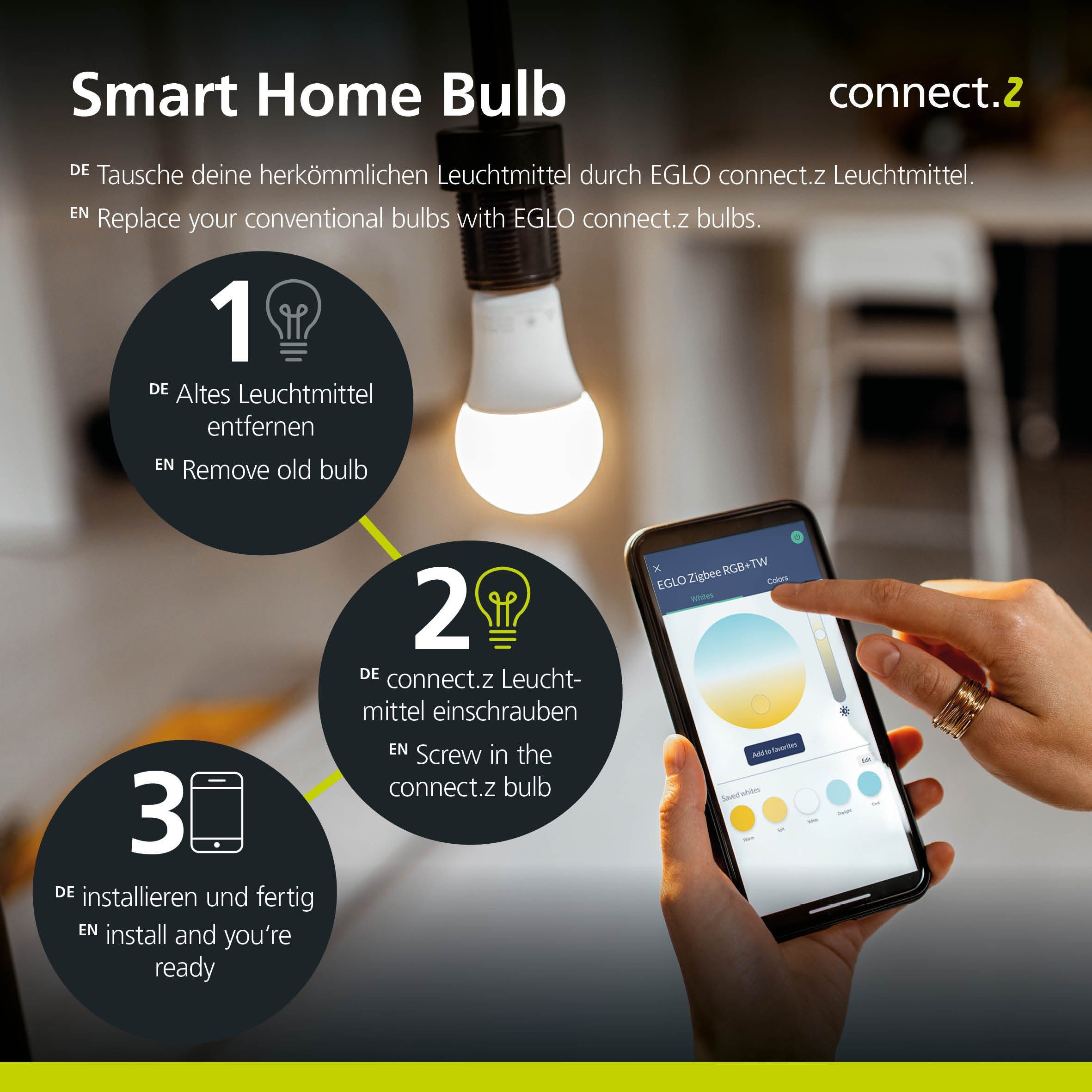 EGLO Hängeleuchte ZILLERIO-Z Hängelampe schwarz, Tuneable White, ZigBee 3.0, Pendellampe, Bluetooth, CCT - über Fernbedienung, Dimmfunktion, Ein-/Ausschalter, Farbsteuerung, Farbwechsel, Memoryfunktion, Nachtlichtfunktion, Smart Home, Weckerfunktion, dimmbar über Fernbedienung, mehrere Helligkeitsstufen, LED fest integriert, warmweiß - kaltweiß, Timer,App/Sprachsteuerung Alexa, ‎‎‎‎116x30x110cm, exkl. Fernbedienung