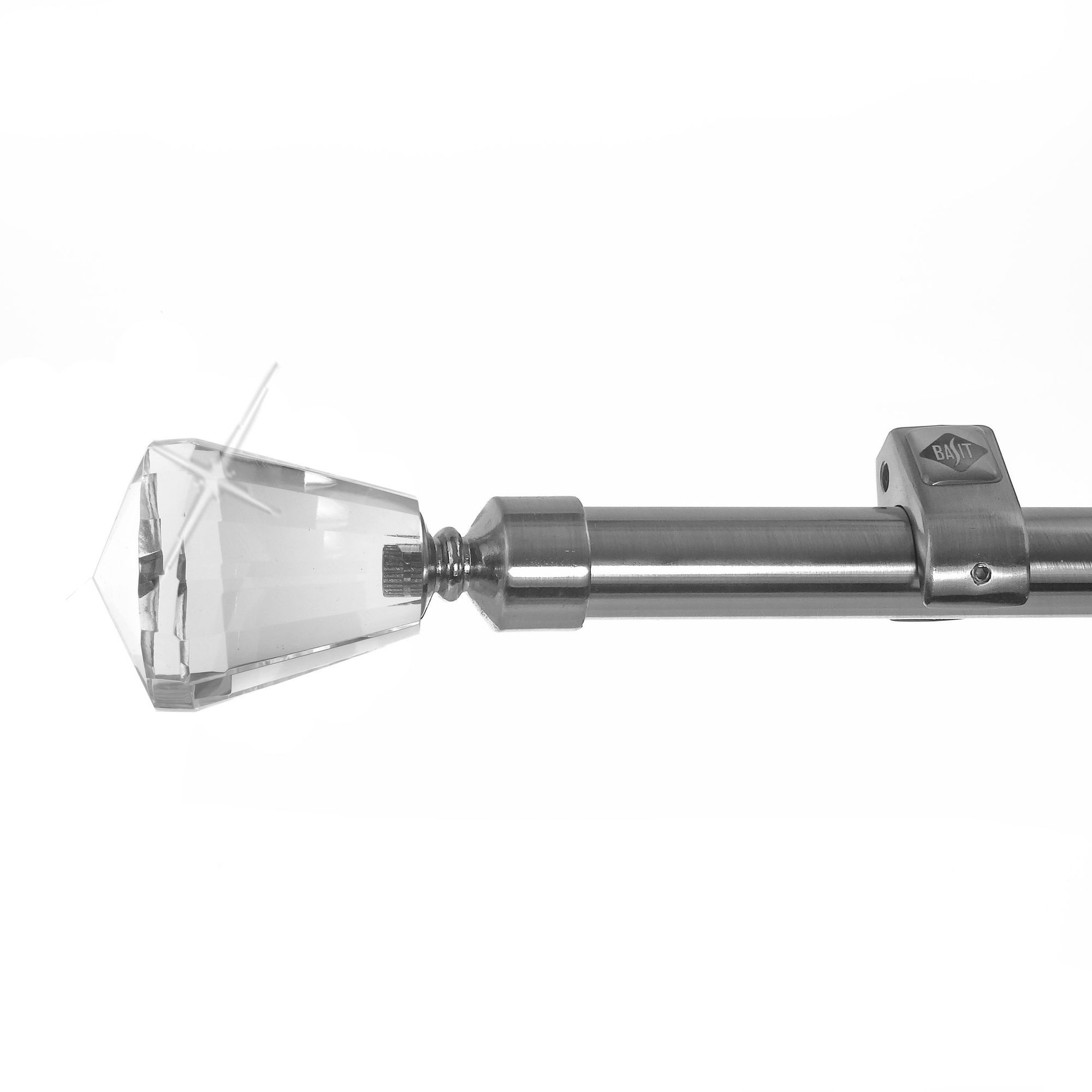 BASIT Gardinenstange Edelstahloptik 20mm mit Wandträgern günstig online kaufen