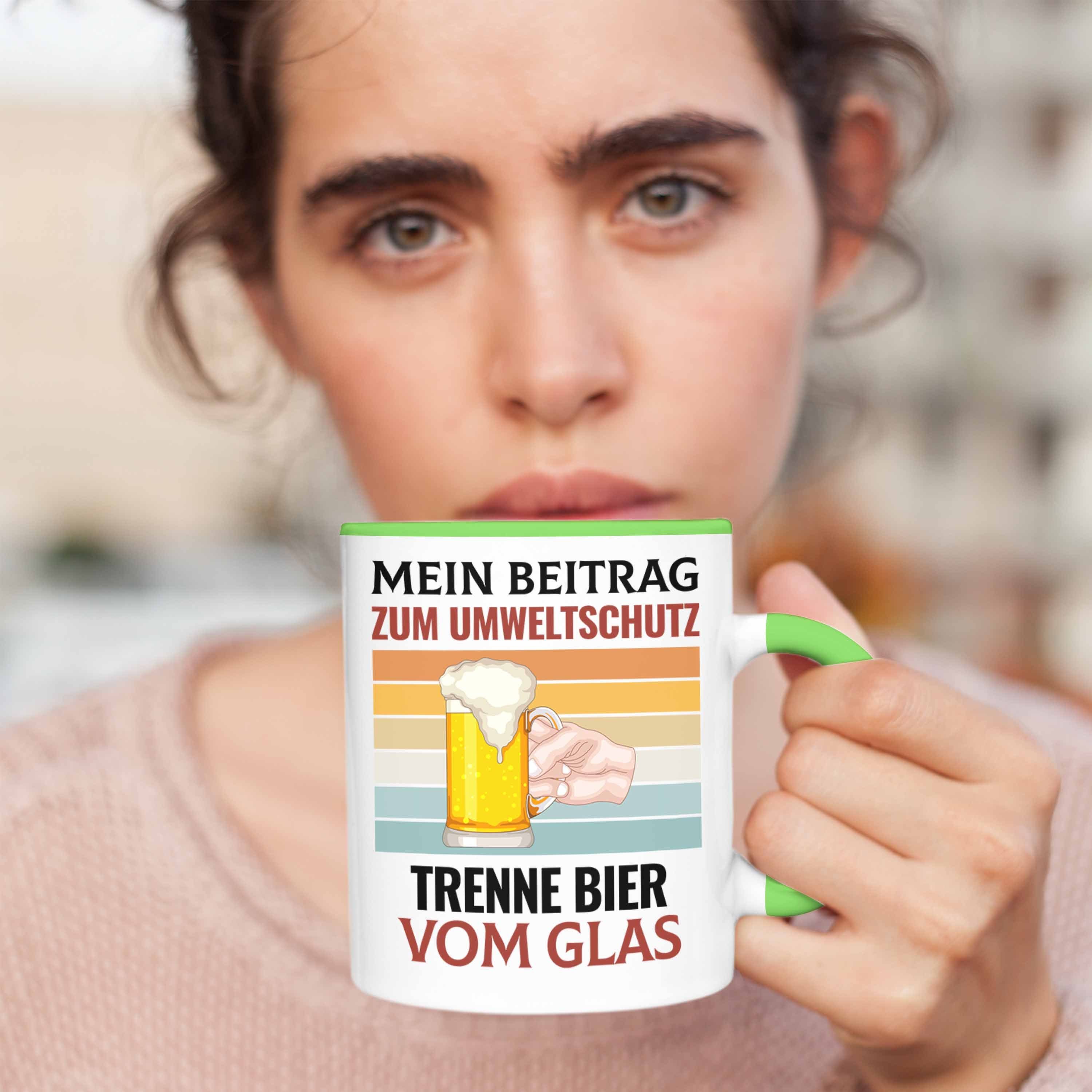 Bier Bier-Trinker Vom Grün Ich Trendation Trenne Tasse Tasse Saufen Alkohol Geschenkide Glas