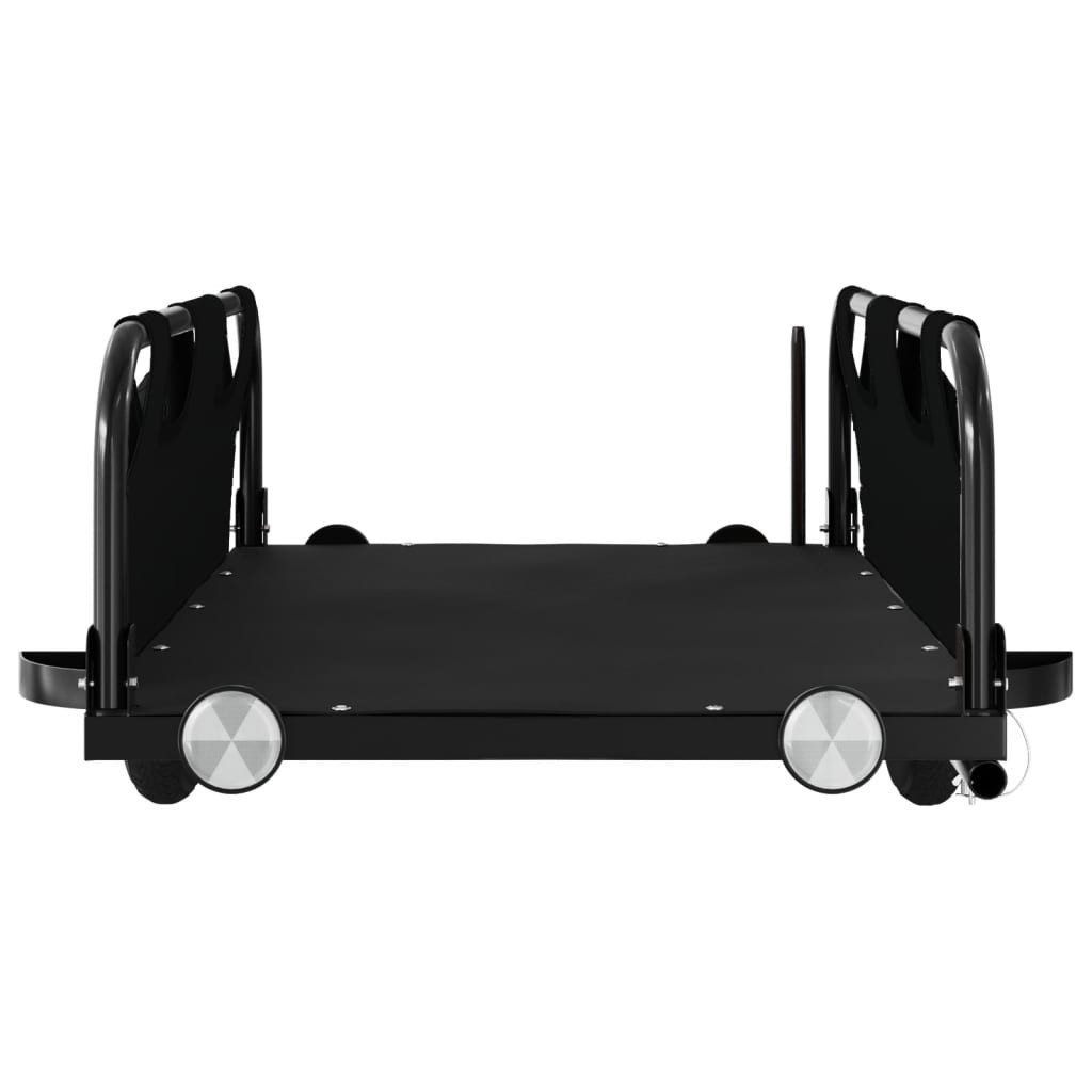 vidaXL Fahrradlastenanhänger, Fahrradanhänger Schwarz Oxford-Gewebe und Eisen