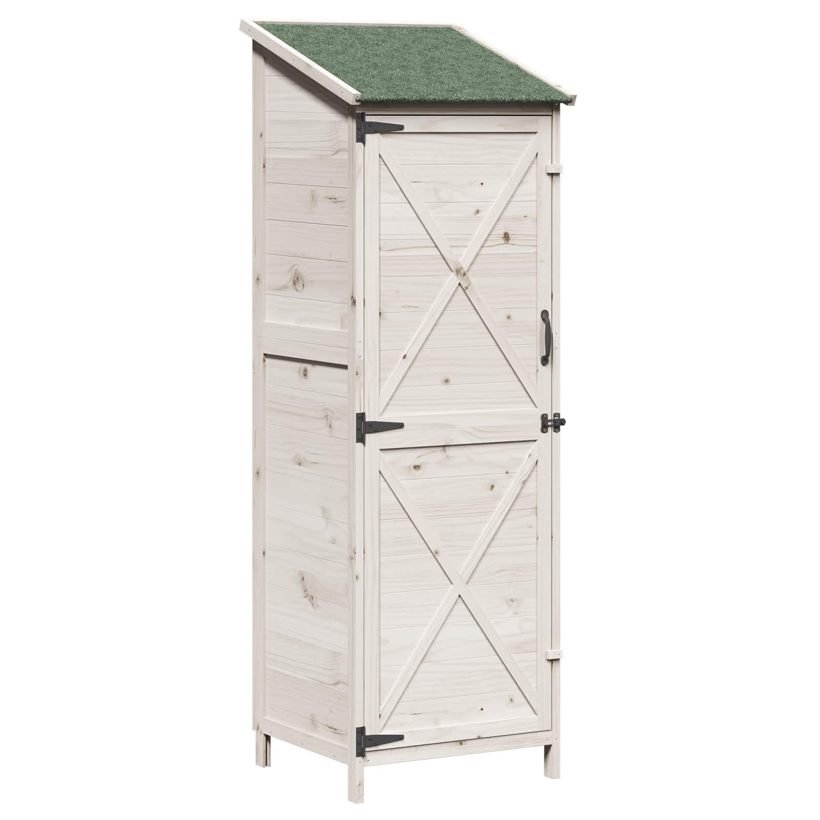 vidaXL Garten Shed Weiß 59,5 x 56 x 176,5 cm Holzwerkstoff