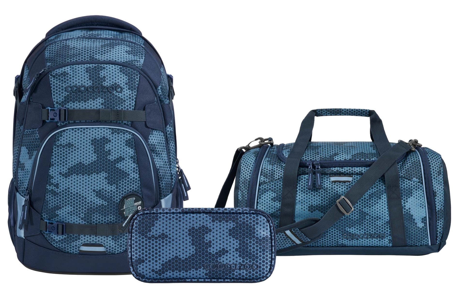 Schulranzen Schulrucksack-Set MATE Geometric Sky 3-teilig