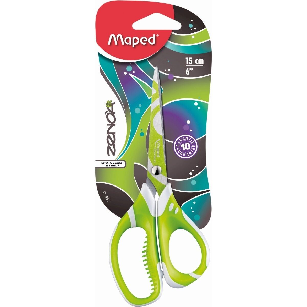 MAPED Papierscheren Schere Zenoa Fit 15 cm Rechts-u.Linkshänder farbig sortiert Blisterkar