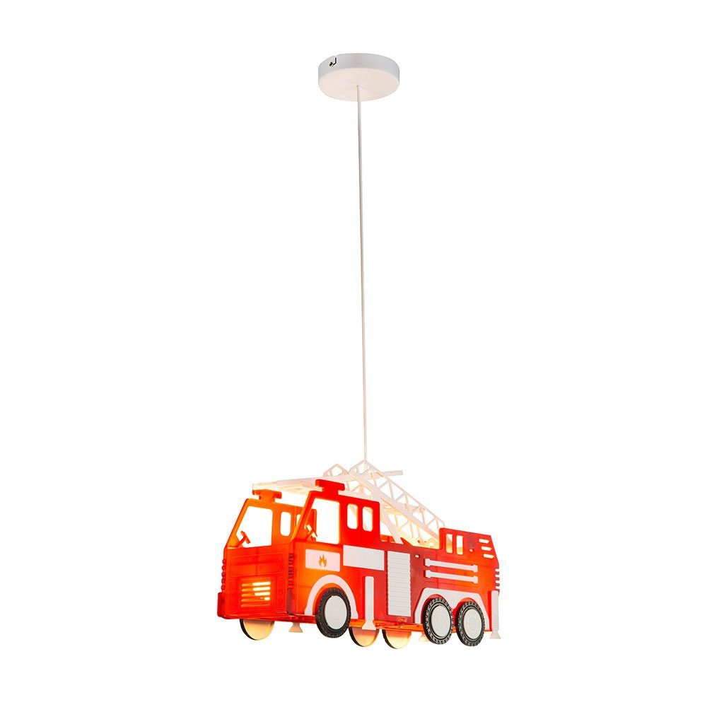 Warmweiß, Decken Kinder Auto LED inklusive, RGB Feuerwehr Farbwechsel, Pendel LED Pendelleuchte, etc-shop Hänge Leuchtmittel