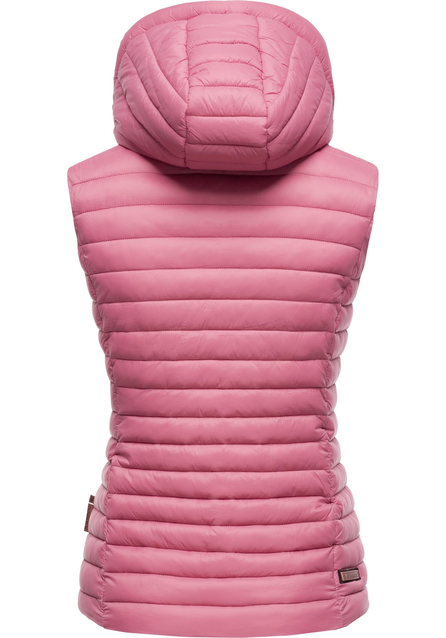 Navahoo Steppweste Shadaa stylische ärmellose Damen Weste mit Kapuze