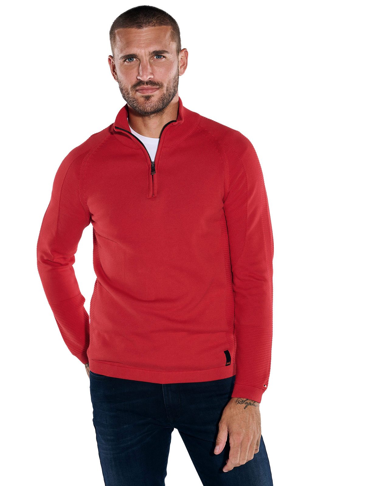 emilio adani Stehkragenpullover Pullover mit Troyerkragen