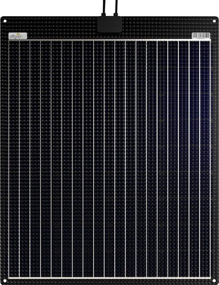 offgridtec Solarmodul ETFE-AL 100W 12V semiflexibles Solarmodul, 100 W, Monokristallin, langfristig höhere Erträge und bessere Lichtdurchlässigkeit