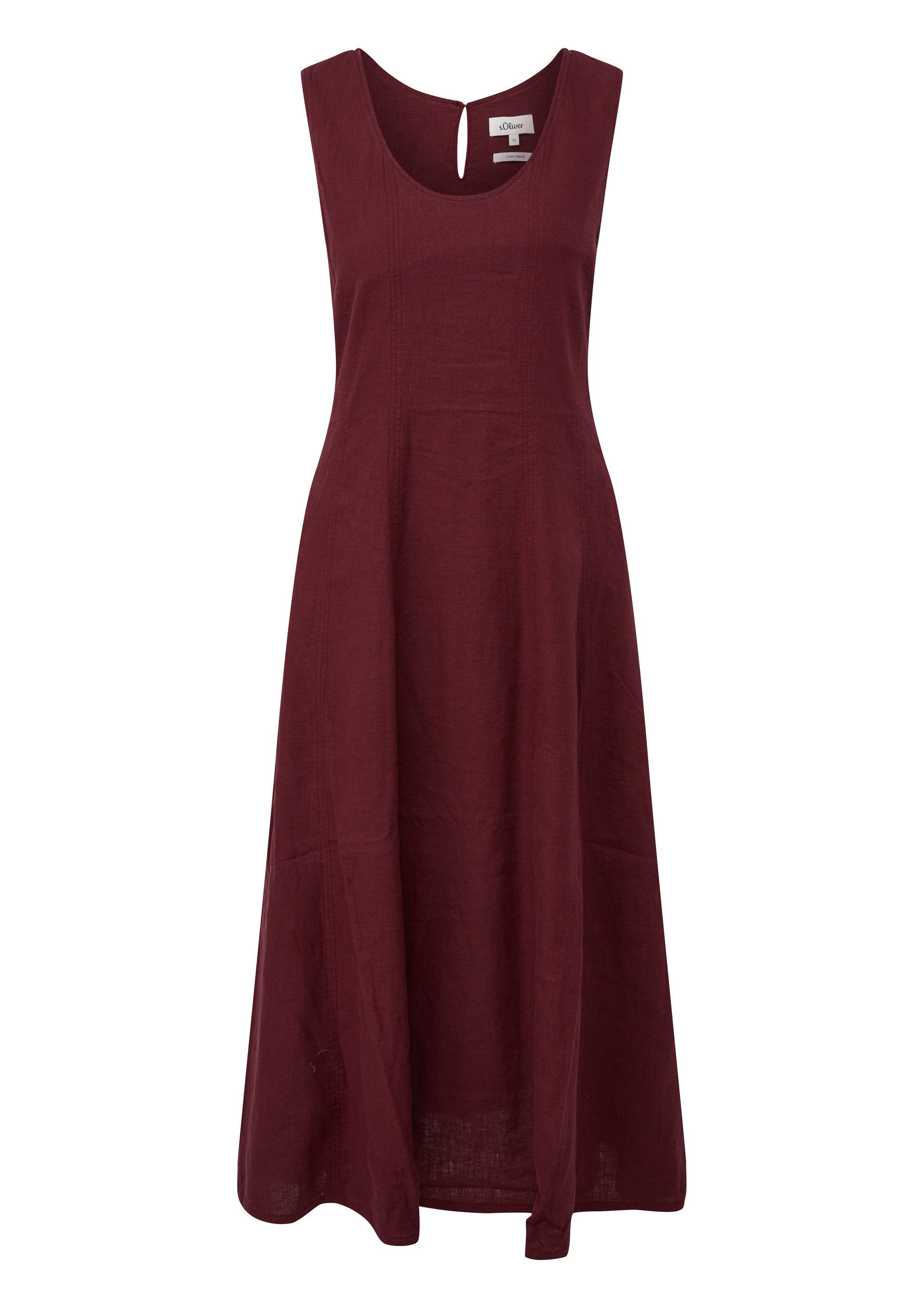 s.Oliver Midikleid Kleid Midi-Kleid aus Leinenmix