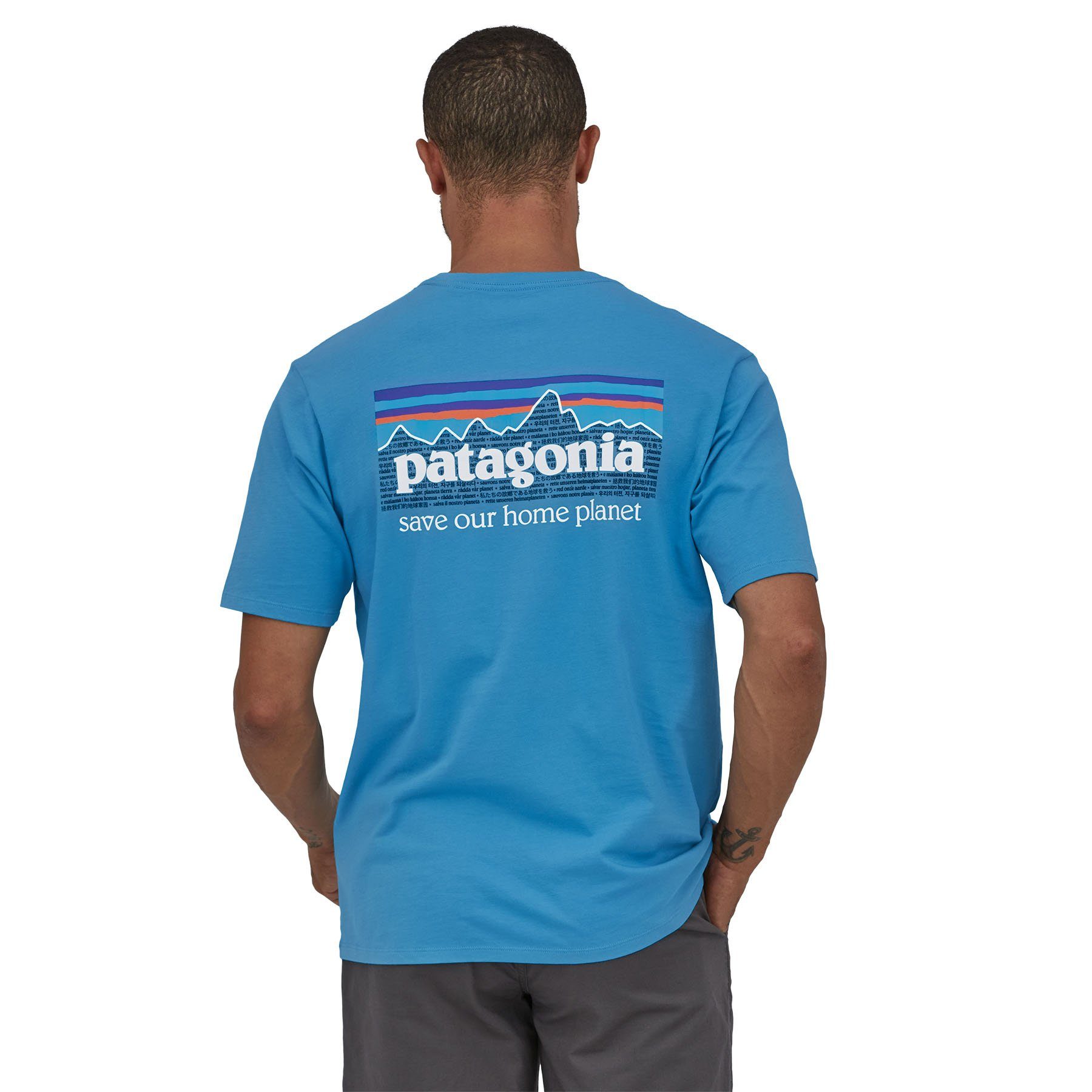 Patagonia T-Shirt Patagonia T-Shirt blue P-6 Organic Herren Mission Adult anacapa