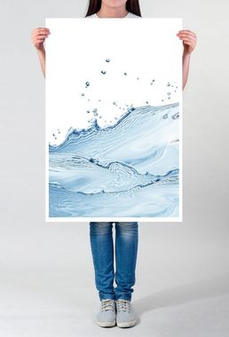 Sinus Art Poster Wasserspritzer in Hellblau und Grau 60x90cm Poster