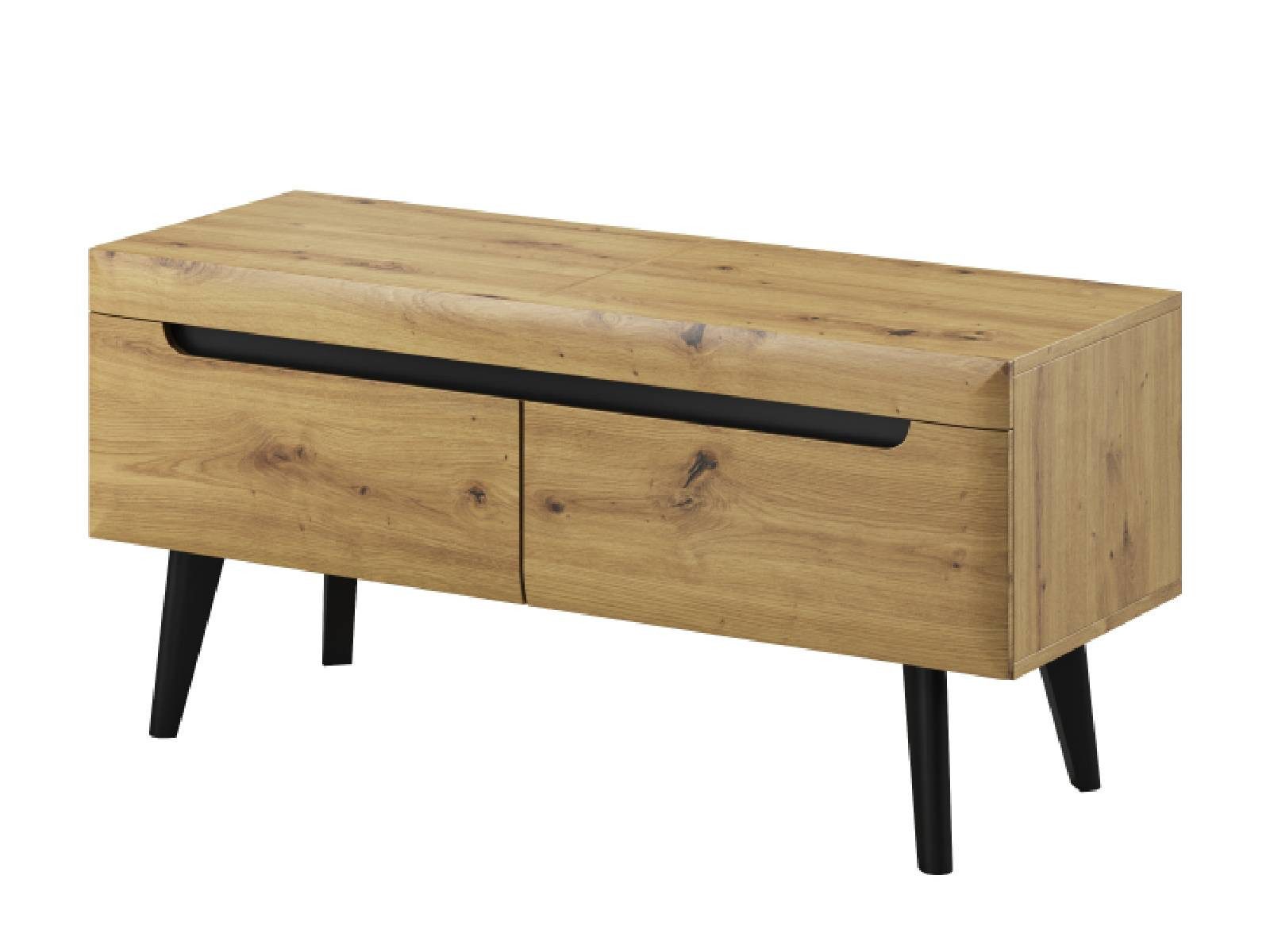 yourhouse24 Lowboard RTV Schrank Nordi 107x50x40 Artisan Eiche, Weiß/Eiche Riviera