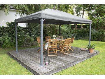 bellavista - Home&Garden® Pavillon Aluminium-Stahl Pavillon 3x4m Deluxe grau, mit 4 Seitenteilen, inkl. Moskitonetz