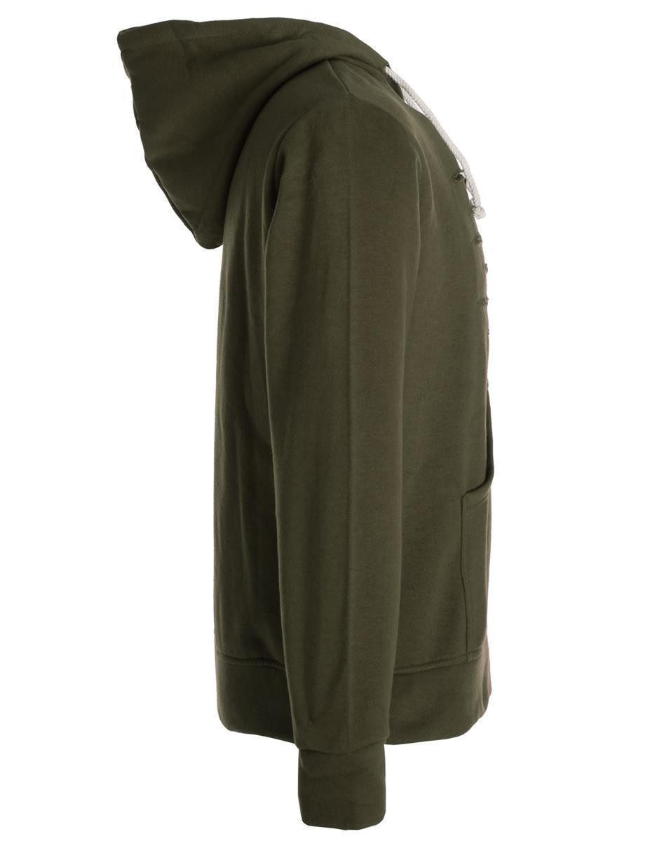 Vishes Kapuzensweatshirt Herren Cutwork Hoodie Sweater Warm Kapuze Kängurutasche Baumwolle Alternative Bekleidung, Goa, Ethno Style