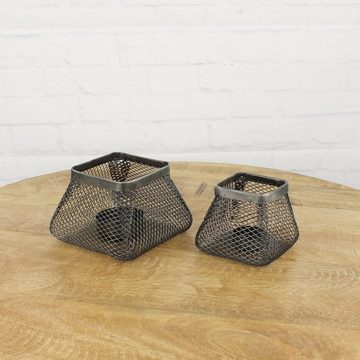Macosa Home Teelichthalter Kerzenhalter Teelicht-Halter Kerzenständer schwarz (2er Set, 2 St), Tisch-Dekoration industrial modern Draht