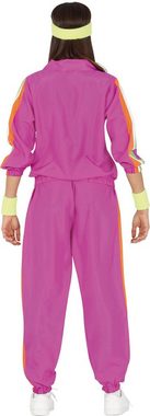 Fiestas Guirca Kostüm, 80er Jahre Jogginganzug Pink für Damen Trainingsanzug