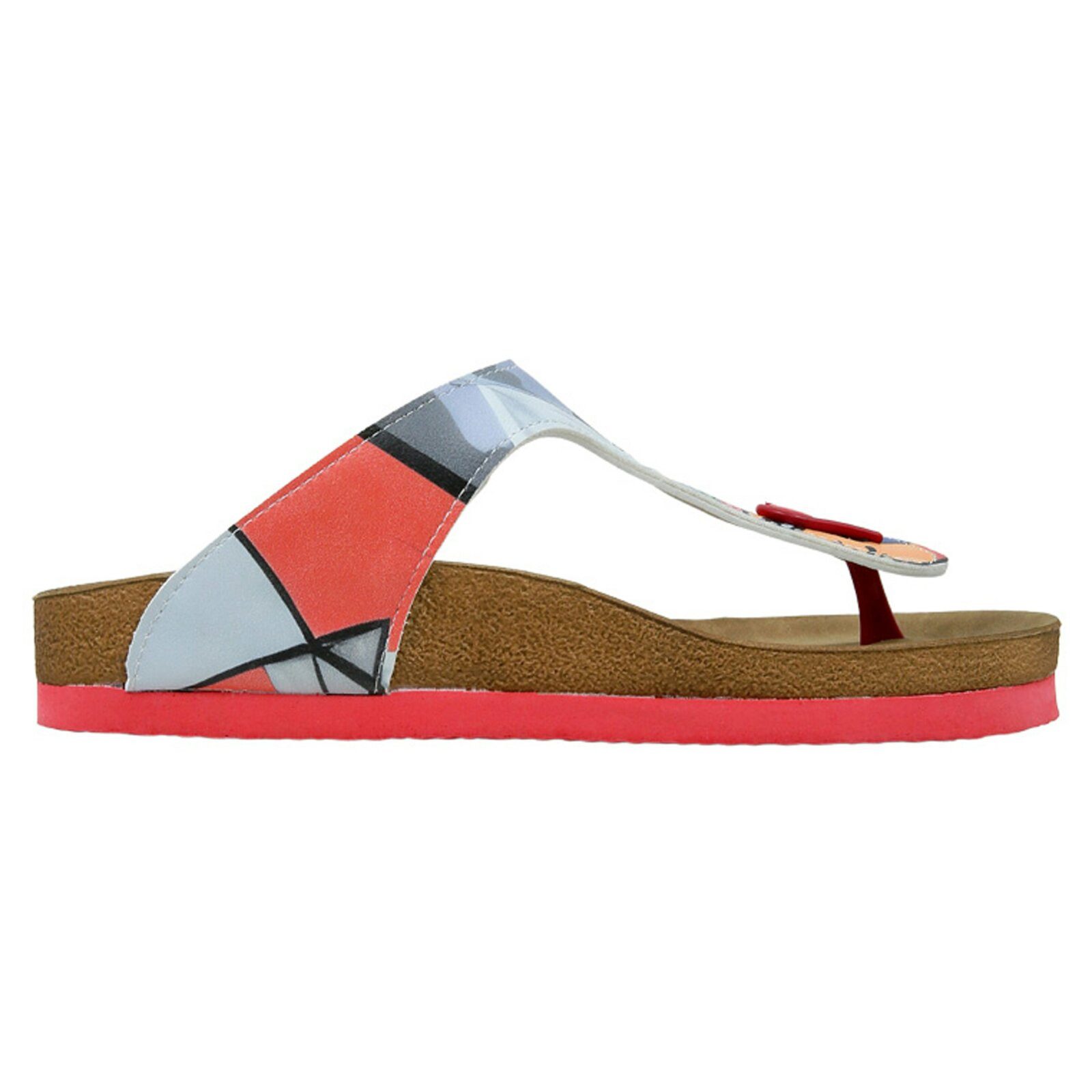 DOGO Lila Zehentrenner Cubic Faces Damen Sandalen Zehentrenner Handgefertigt
