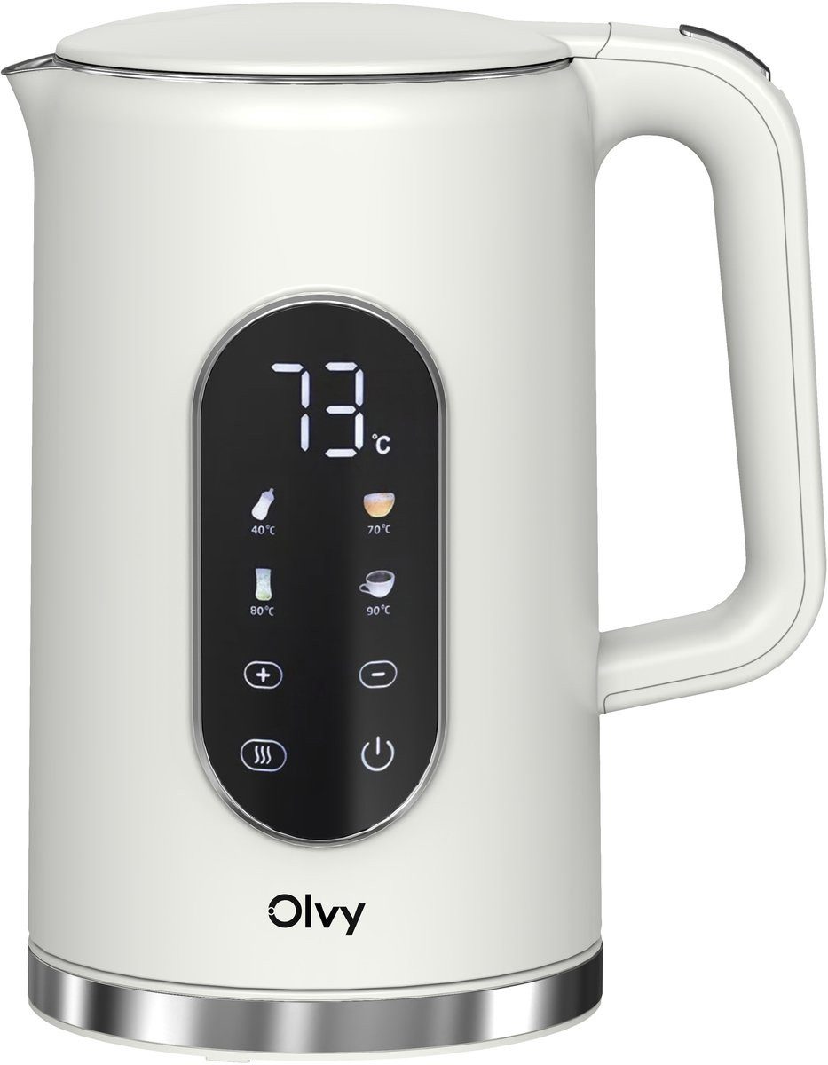Olvy Wasserkocher Olvy Wasserkocher Creme, Temperatureinstellung 1.7L