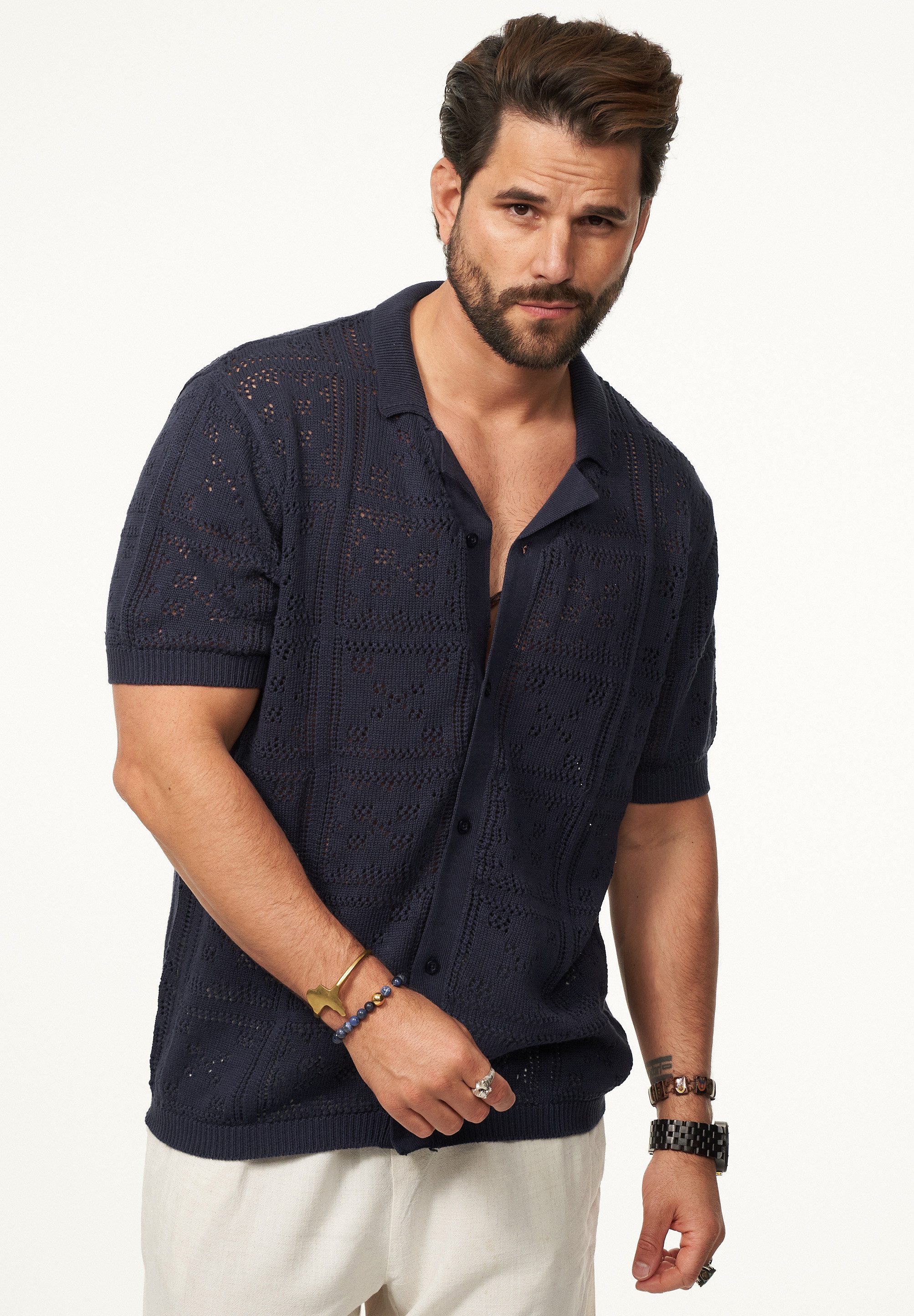 Poloshirt im Cardigan Vintage Summer-Look
