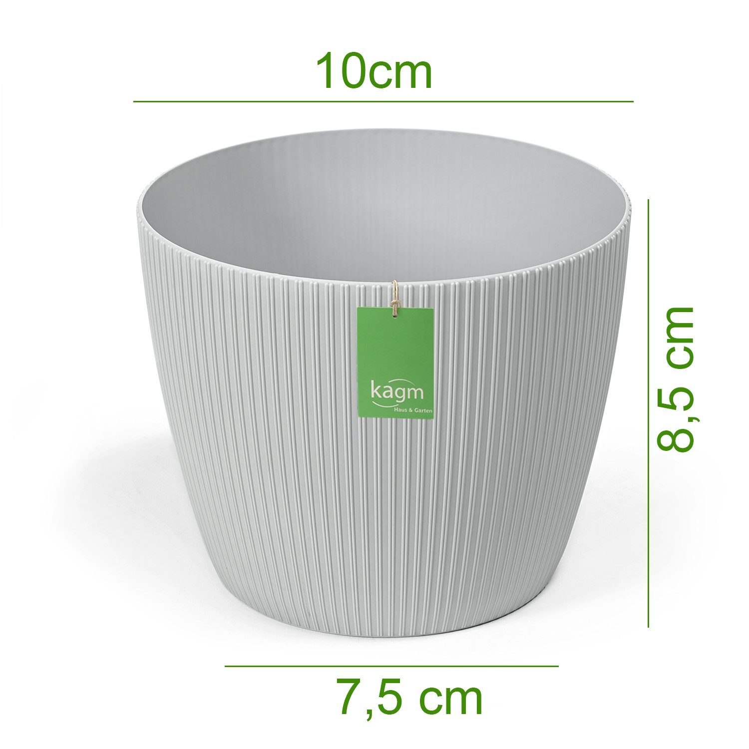 KAGM Blumentopf Übertopf Pflanztopf Rillenoptik Kunststoff günstig online kaufen