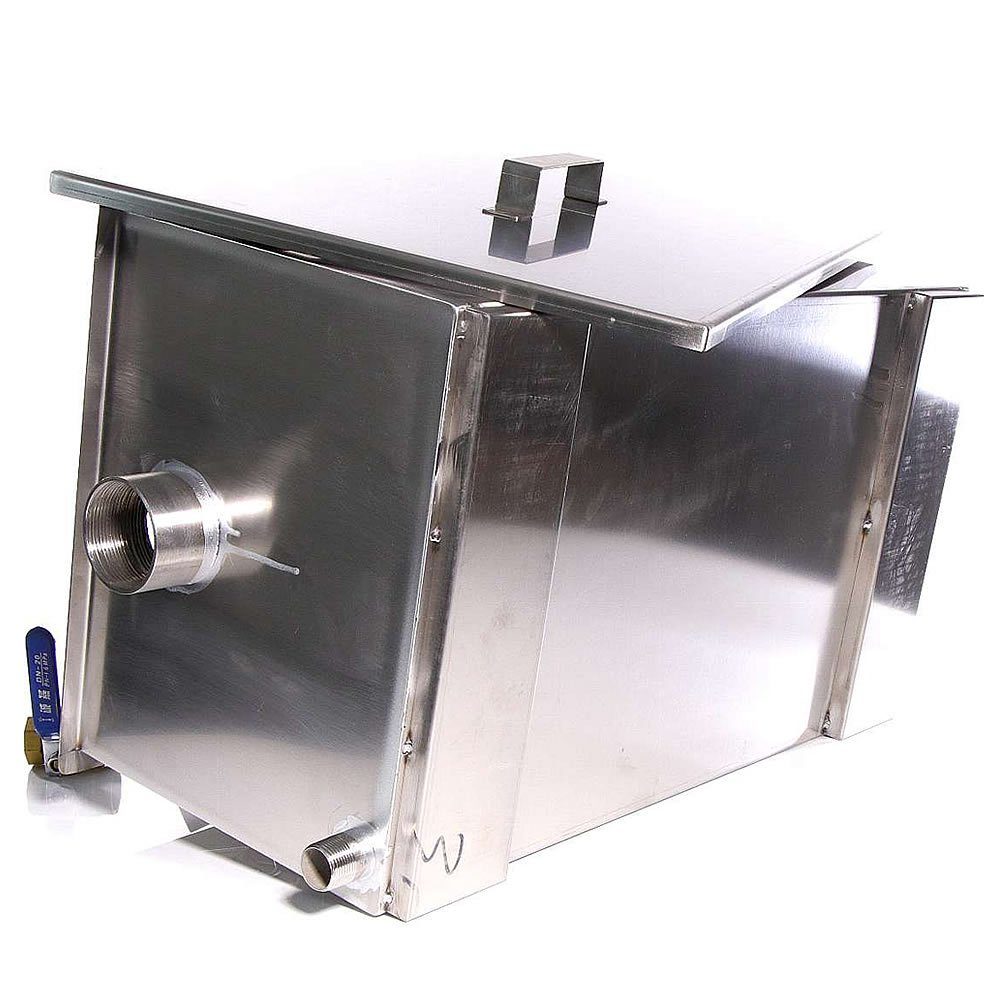 Mucola Fetttrennkanne Fettabscheider 40L Edelstahl Ölabscheider Abscheider Fett-Öl-trenner, Edelstahl, (Stück, 1-St., 40 l Fettabscheider), Edelstahl