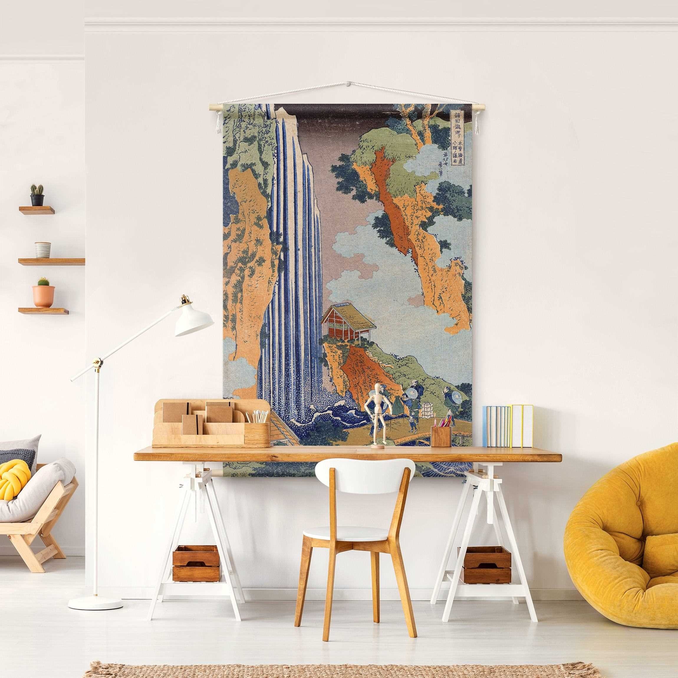 Bilderdepot24 Wandteppich modern Katsushika Hokusai Kunst Natur bunt, rechteckig, Höhe: 2.6 mm, großes Wandbild aus Natur-Baumwolle Wandbehang Stoffbild Tuch Wollseil