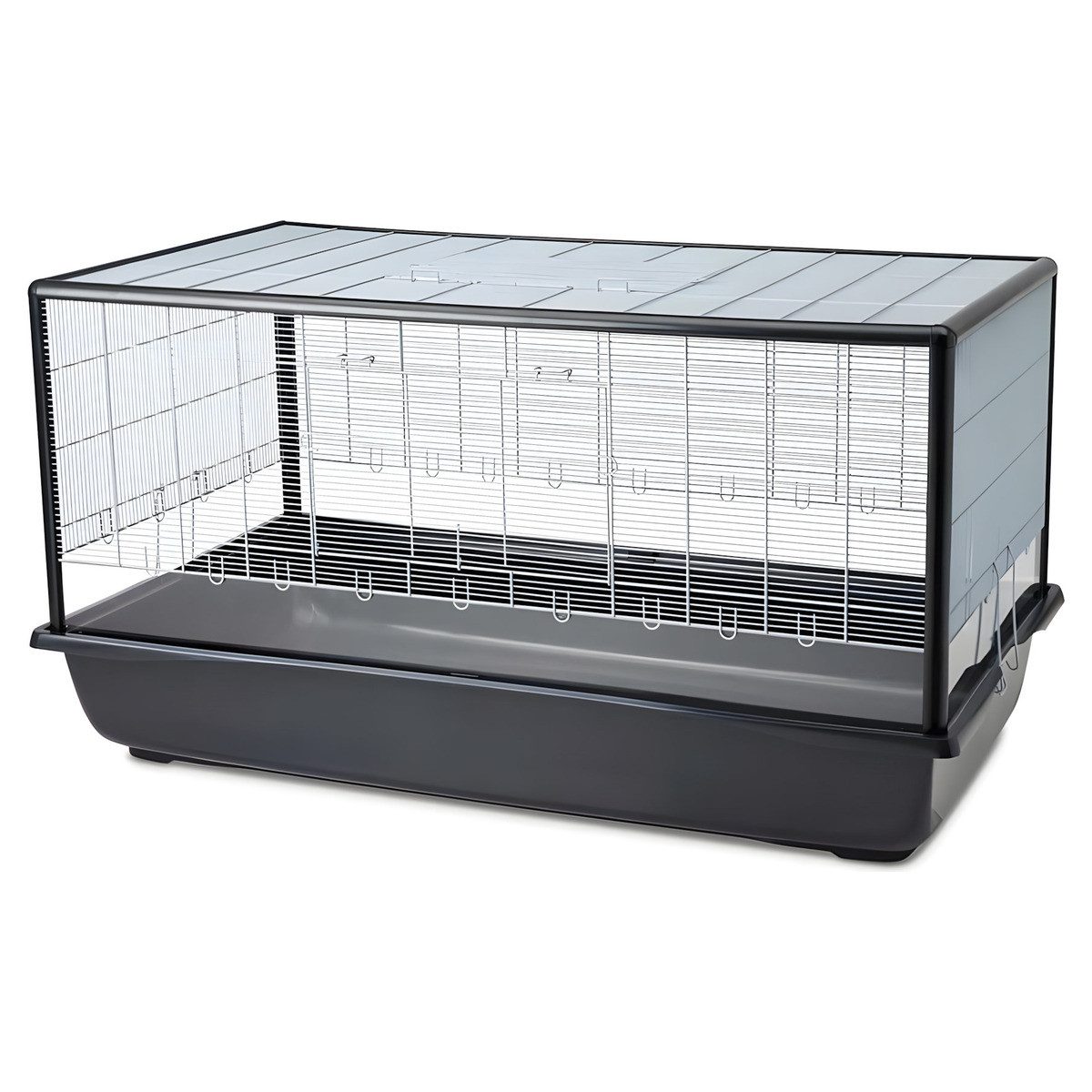 Kleintierkäfig Nagerheim Aura Plexi silber-schwarz