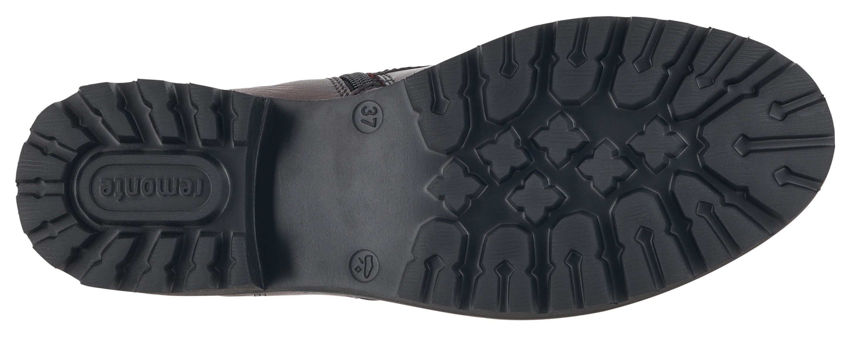 Remonte Schnürstiefelette Blockabsatz, Stiefelette, Schnürboots, Flats im Used Look