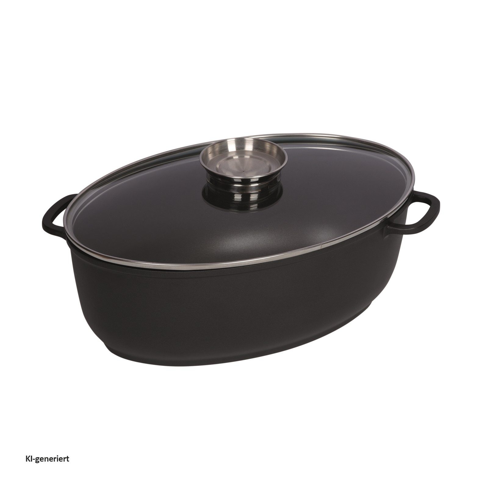 Kelomat Bräter Bräter Oval Magnum, Alu-Guss (3-tlg), Bräterdeckel als Grillpfanne verwendbar, 2 Deckel vorhanden