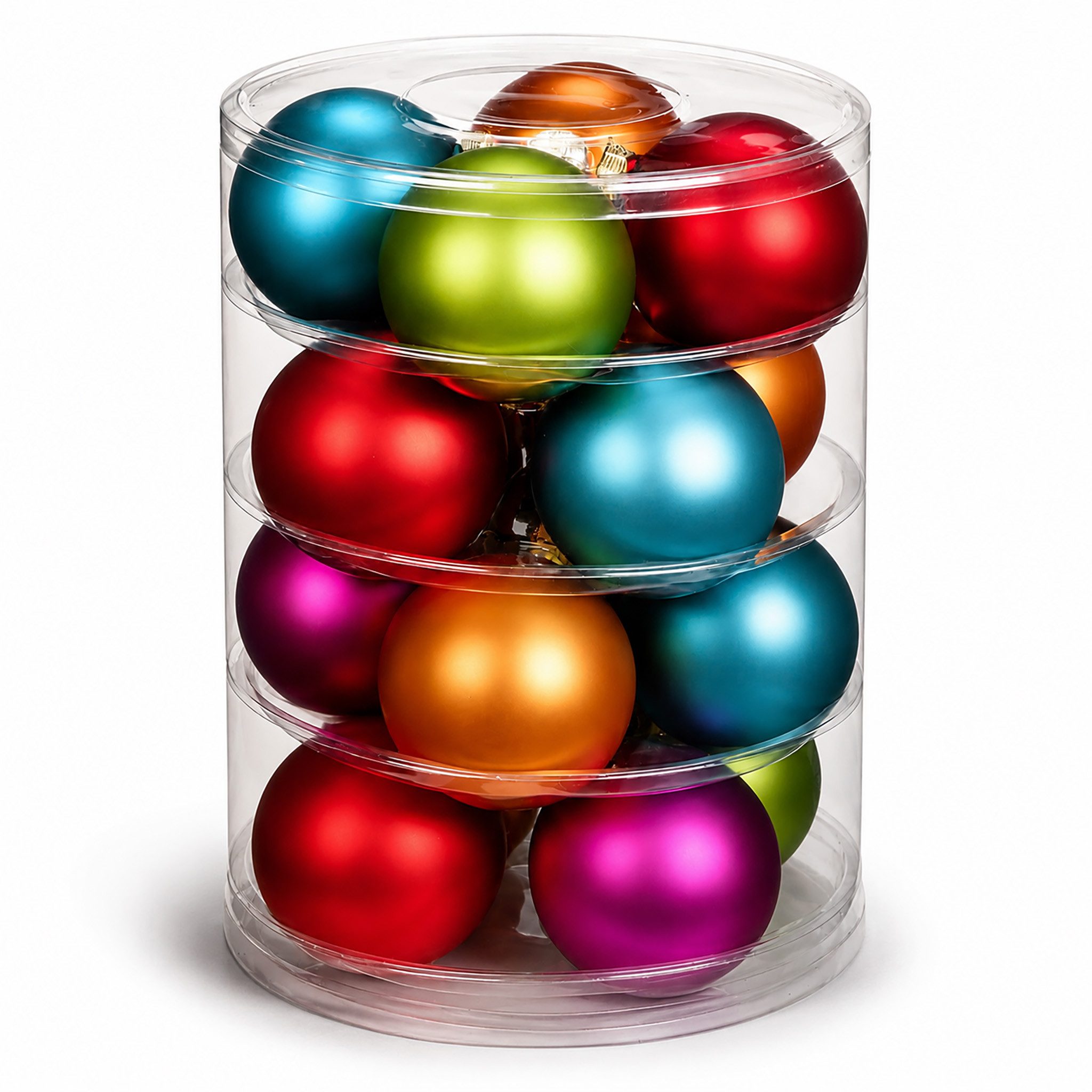 Holly & Jolly Weihnachtsbaumkugel, Weihnachtskugeln Glas 7,5cm 16er Set - Mille Fiori Mix