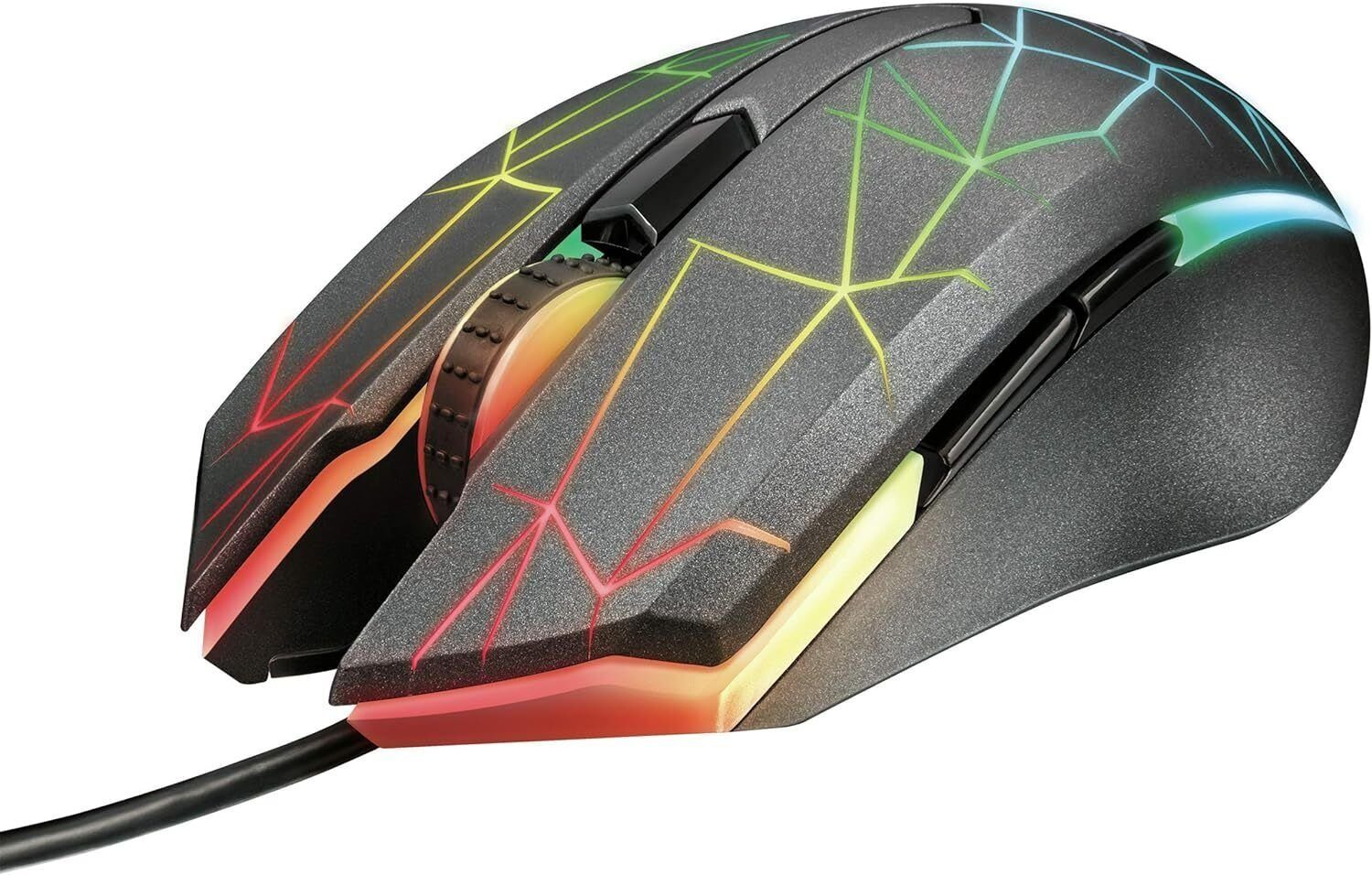 Trust Gaming Heron GXT 170 RGB LED-Beleuchtung Mouse Optical Sensor Gaming-Maus (Einstellbare, volle RGB LED-Beleuchtung (mit Regenbogen-Wellen-Effekt)
