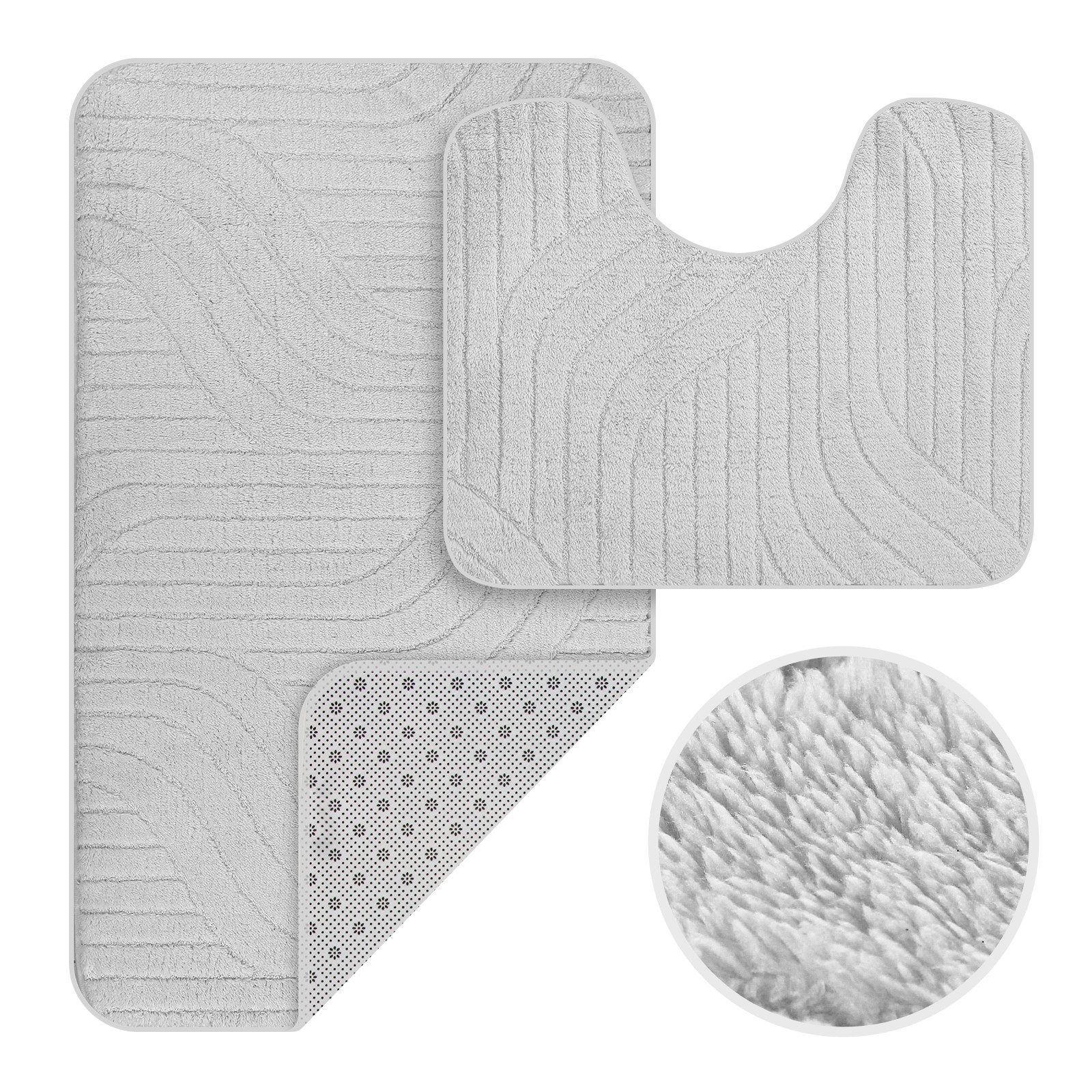 HOMELUX Badematte Badgarnitur 2-teilig mit Ausschnitt, weich & rutschfest, günstig online kaufen