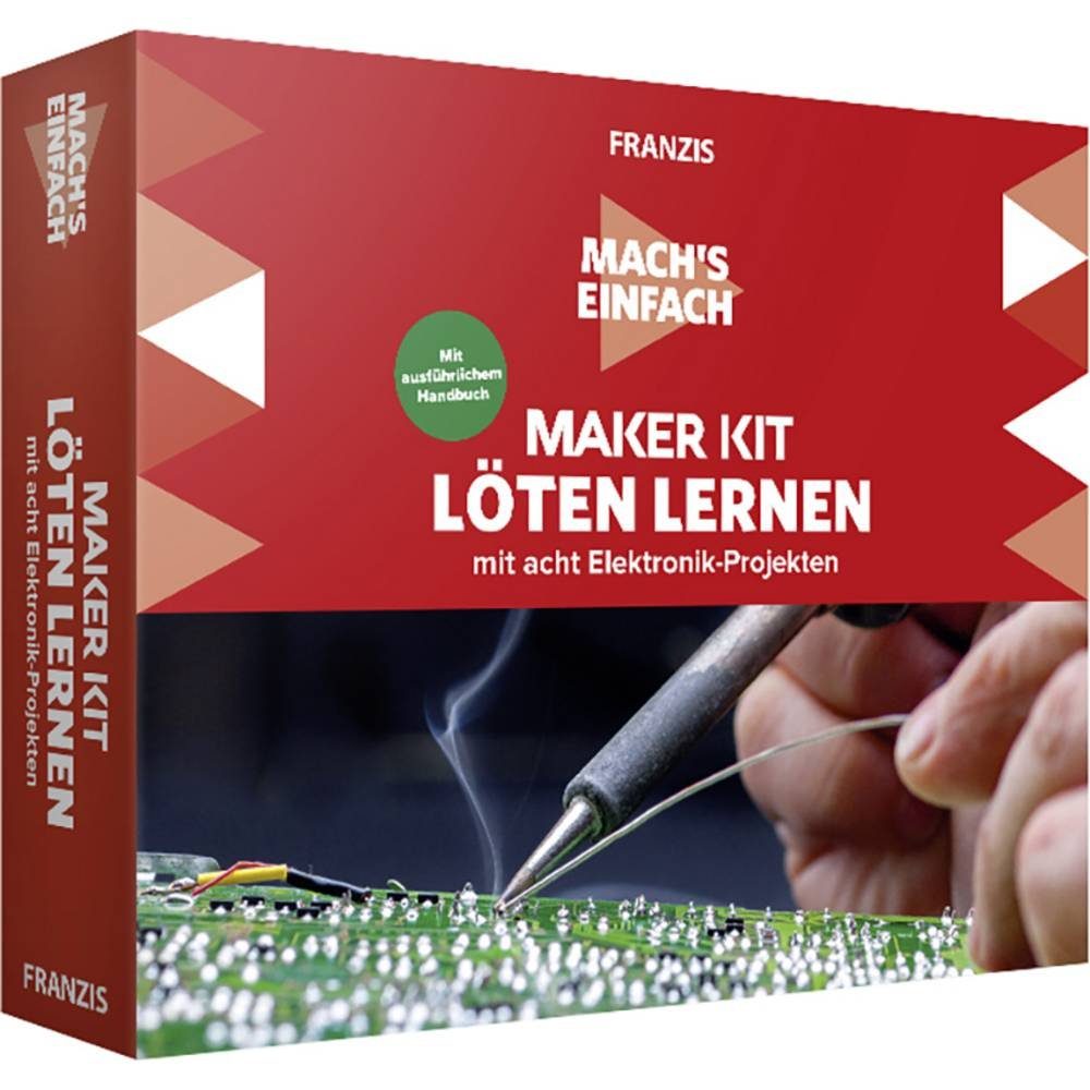 Franzis Lernspielzeug Maker Kit Löten lernen mit acht Elektronik-Projekten günstig online kaufen