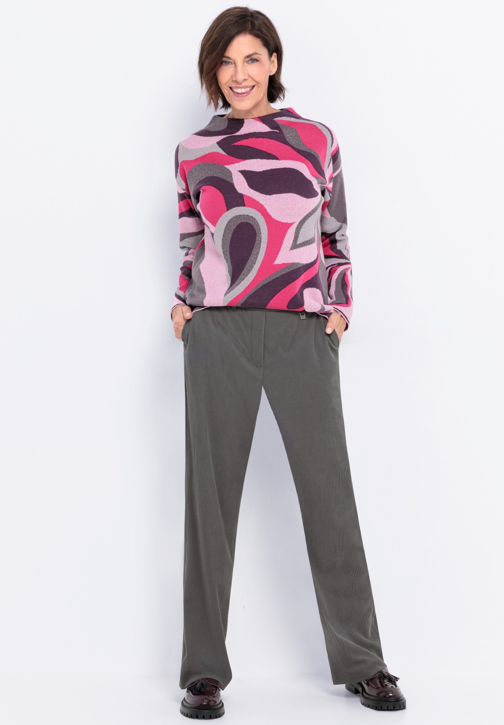 bianca Strickpullover gemusterter AOP Strickpullover - BIANCA