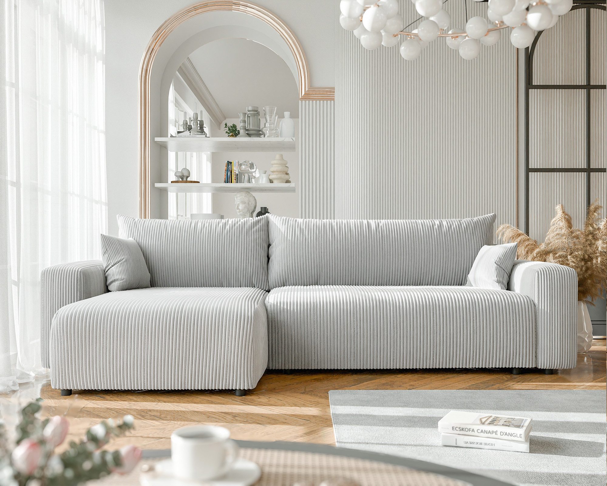 yourhouse24 Ecksofa PIANO XL (278 cm) – Mit Schlaffunktion, Bettkasten, Seite universal